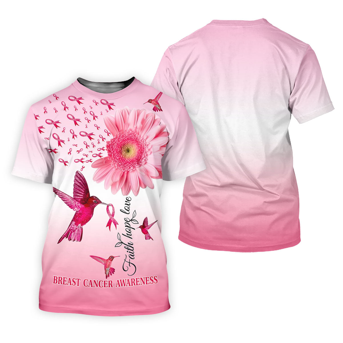 Faith Hope Love Breast Cancer Men's Golf Shirt, Breast Cancer Awareness Shirt, Pink Golf Shirt, Golf Shirts For Men