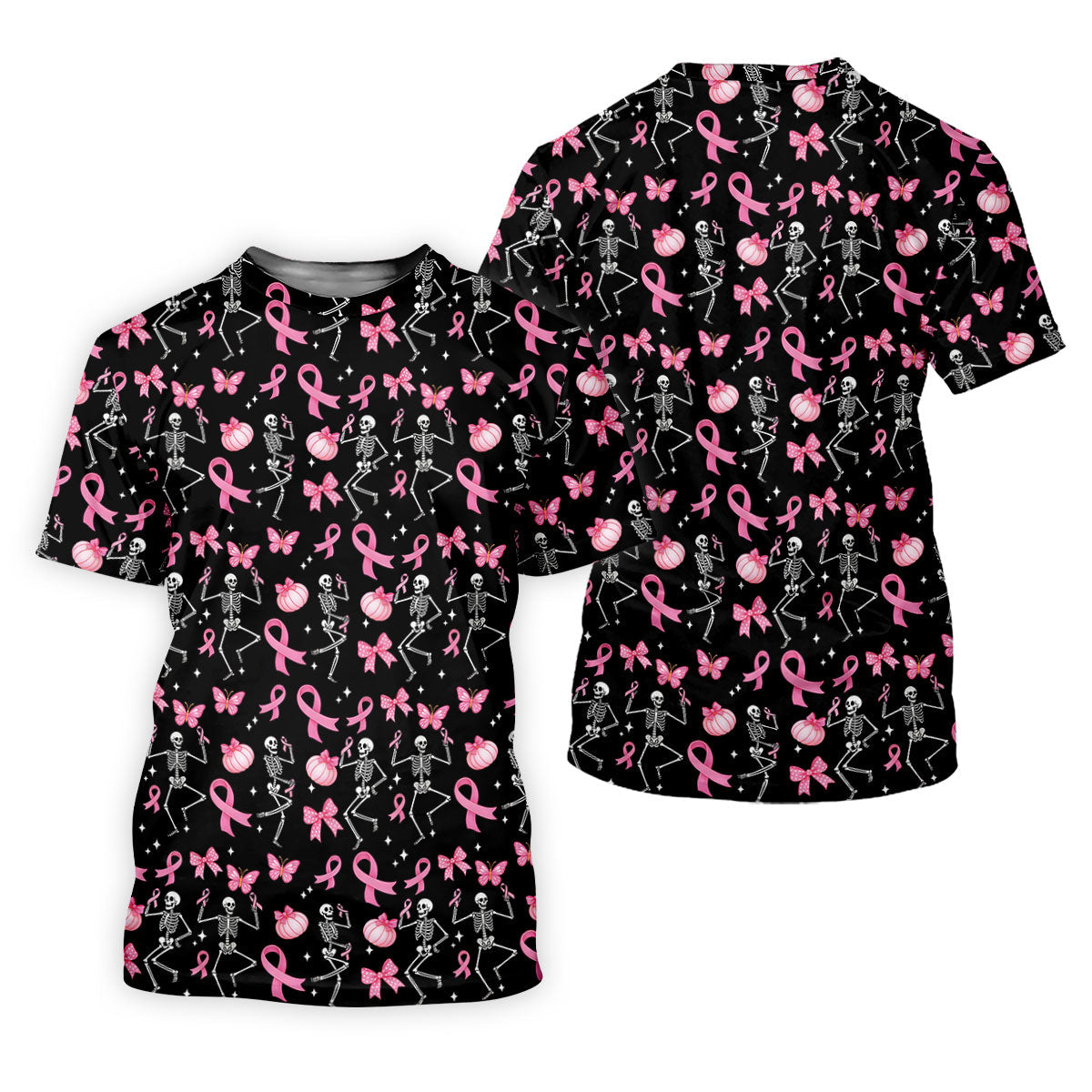 Funny Skeleton Breast Cancer Men's Golf Shirt, Breast Cancer Awareness Shirt, Golf Gift For Men