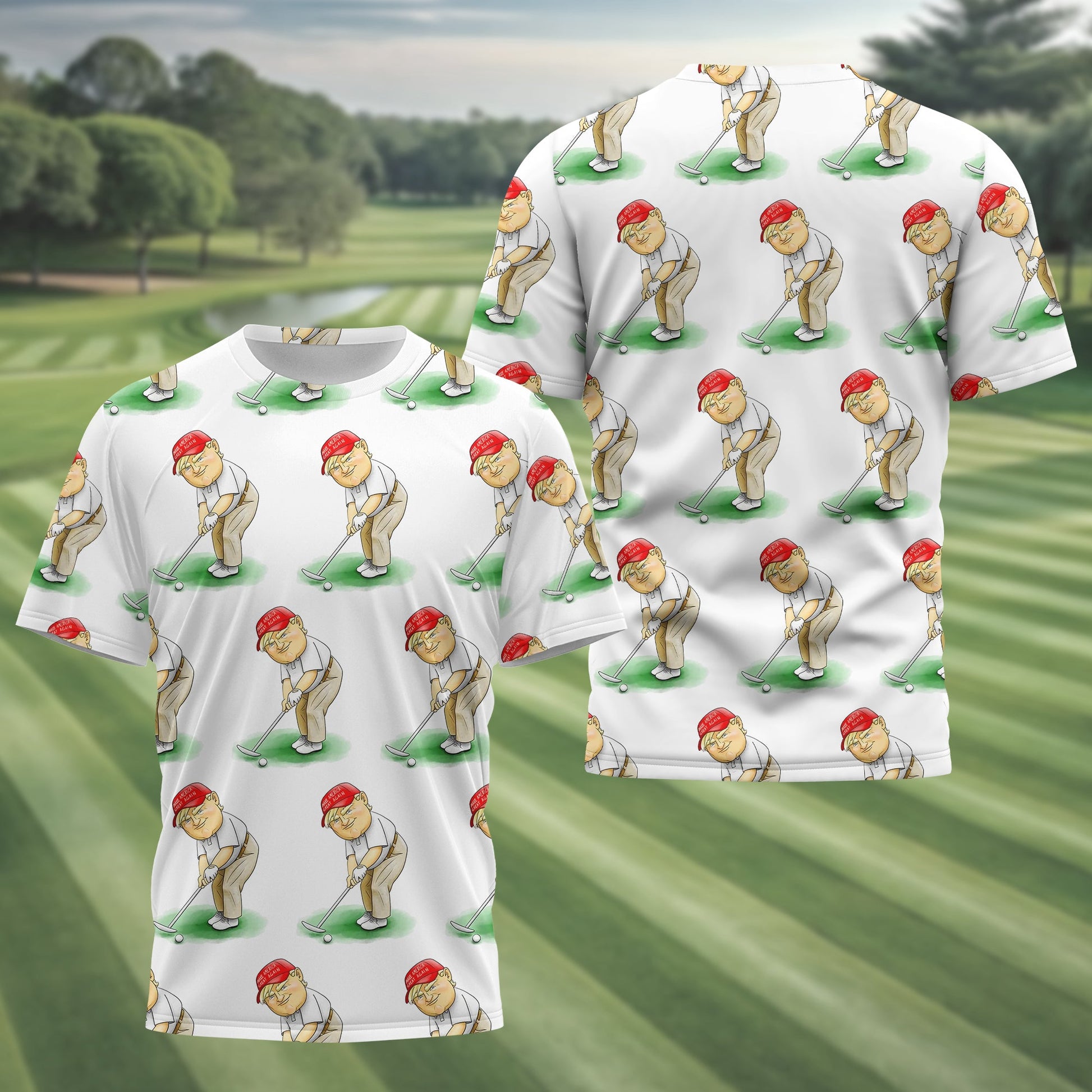 Trump Presidential Men's Golf Polo Shirt, Funny Golf Shirt, Gift For Golfers