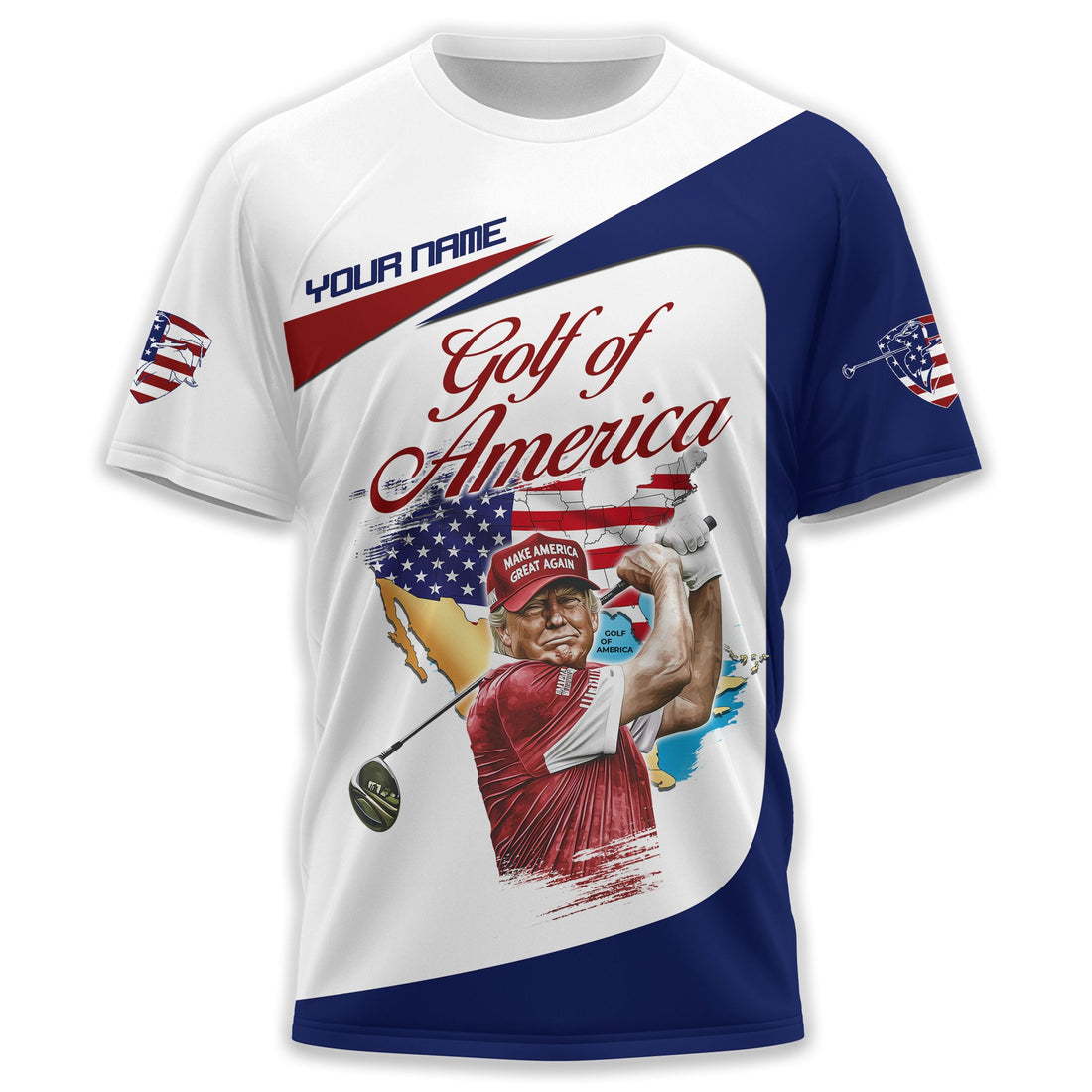 Trump Golf Of America Custom Men's Golf Polo Shirt, Golfing Apparel, Gift For Golfers