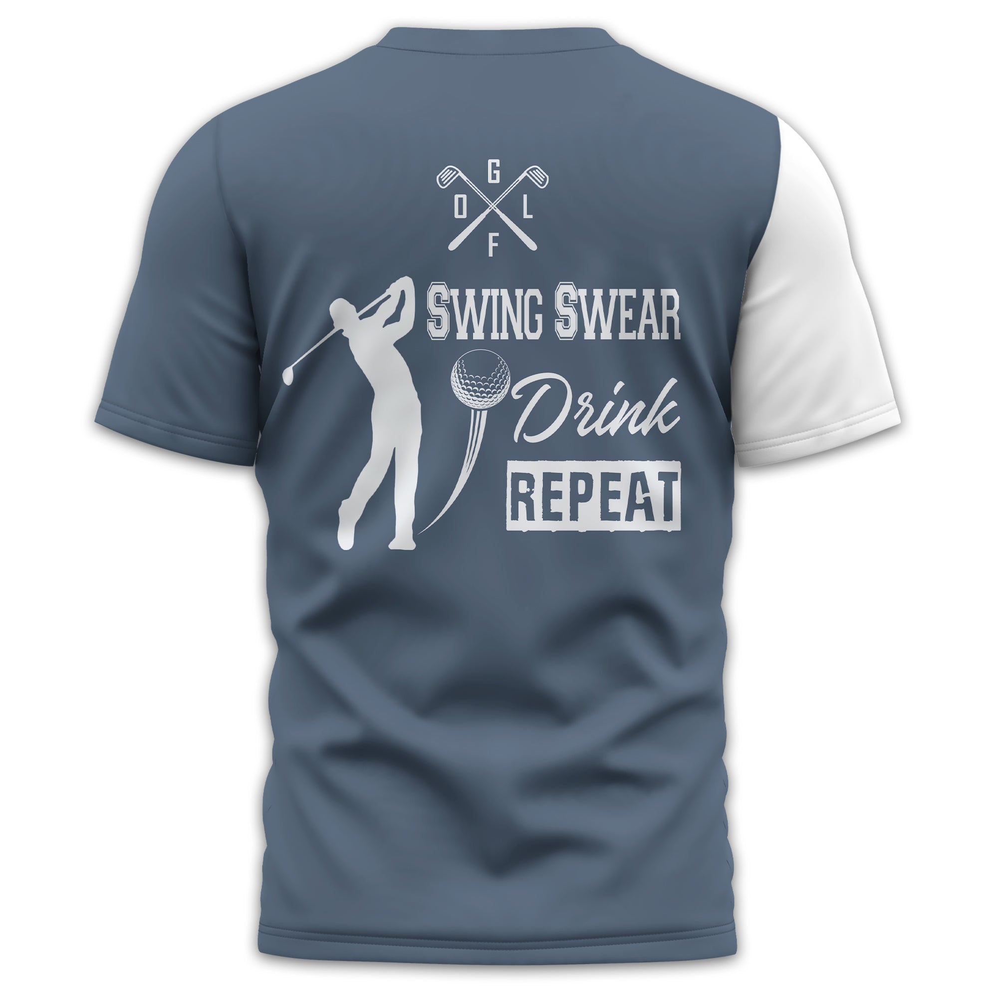 Swing Swear Drink Repeat Personalized Golf Polo Shirt, Golf Shirt For Men, Gift For Golfers