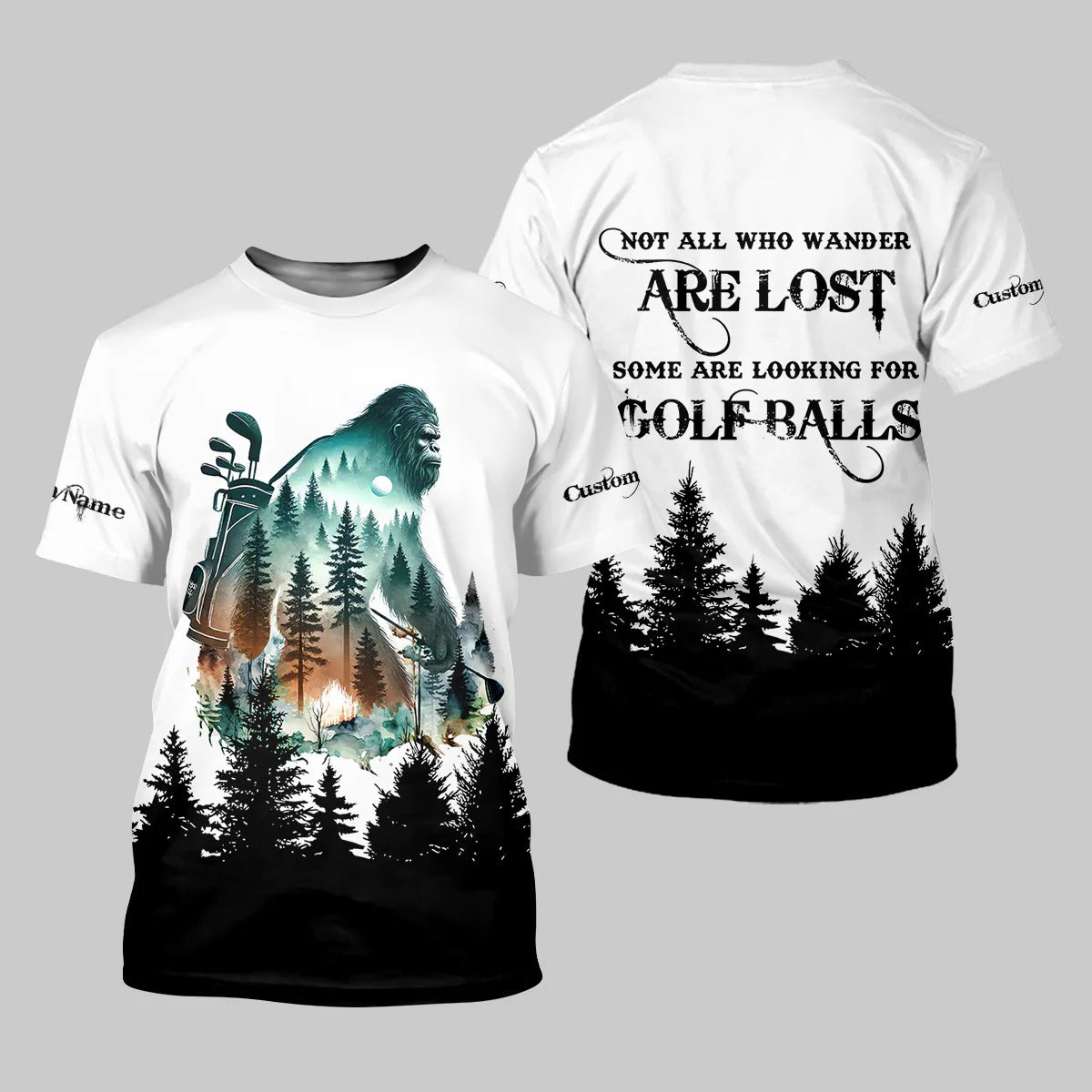 Not All Who Wander Are Lost Golf Polo Shirt, Funny Bigfoot Golf Shirt, Ladies Golf Shirt, Women Golf Gift