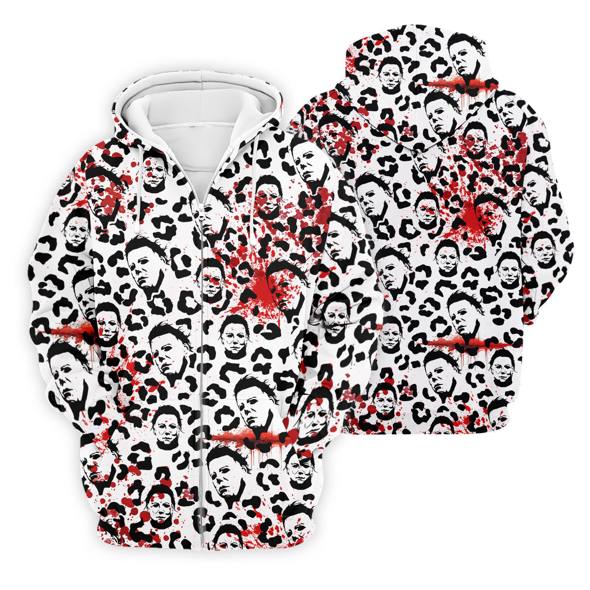Michael Leopard Men's Golf Shirts, Horror Character Shirt, Halloween Golf Shirt, Fun Golf Shirts For Mens
