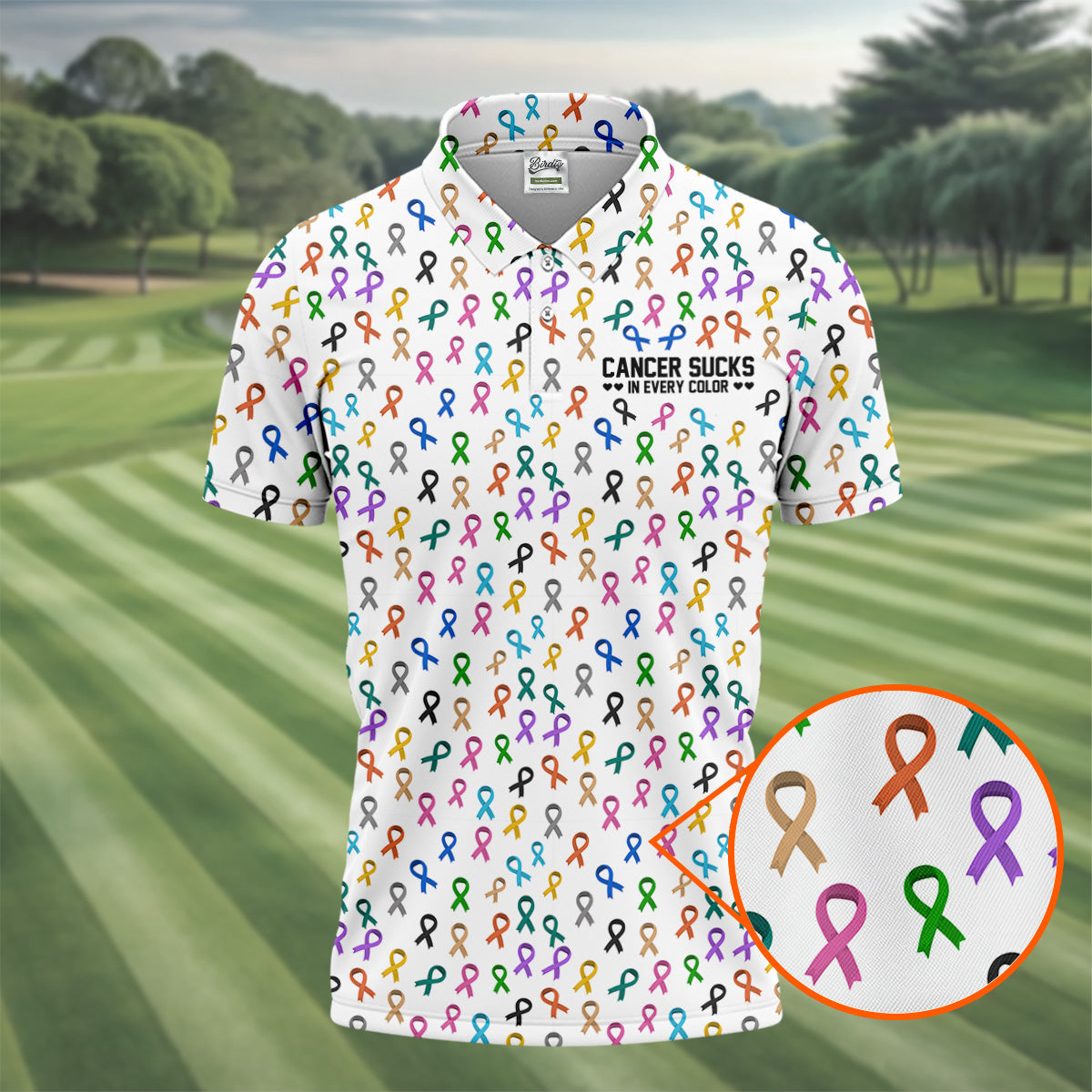 Cancer Sucks In Every Color, Cancer Survivor Shirt, Couple Golf Shirt, Matching Golf Shirt, His And Hers Golf Shirts