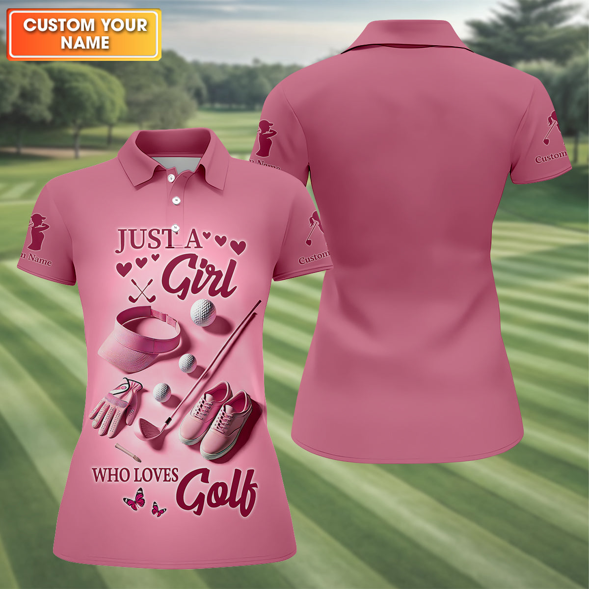 Just A Girl Who Loves Golf Womens Golf Polo Shirt, Womens Golf Gifts