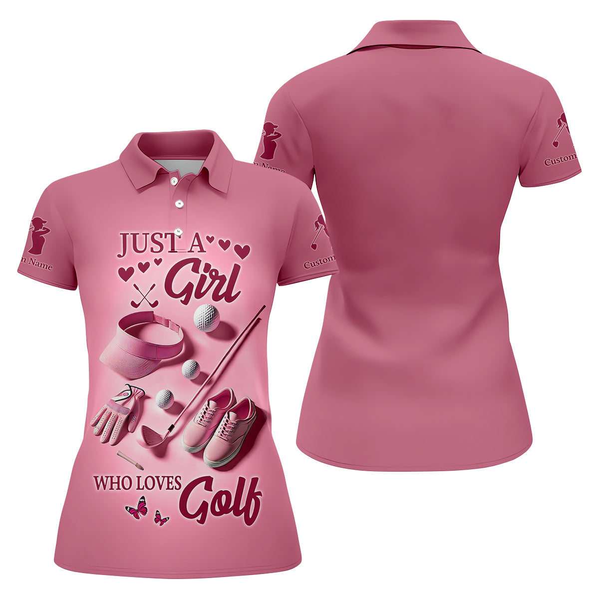 Just A Girl Who Loves Golf Womens Golf Polo Shirt, Womens Golf Gifts