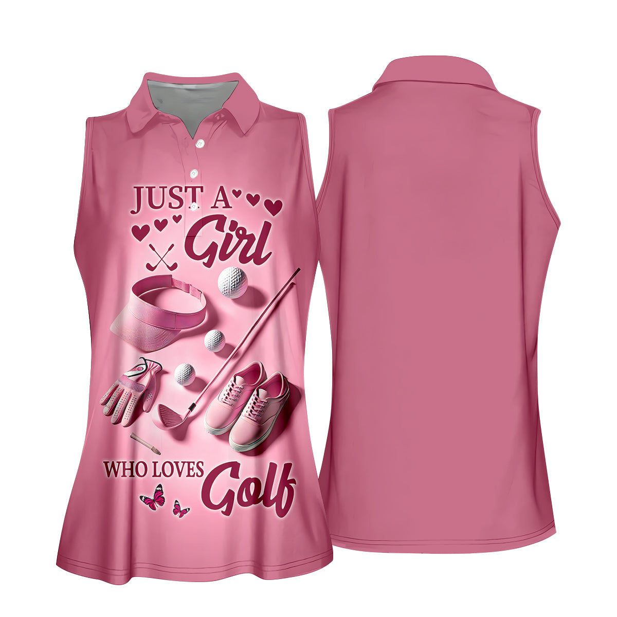 Just A Girl Who Loves Golf Womens Golf Polo Shirt, Womens Golf Gifts