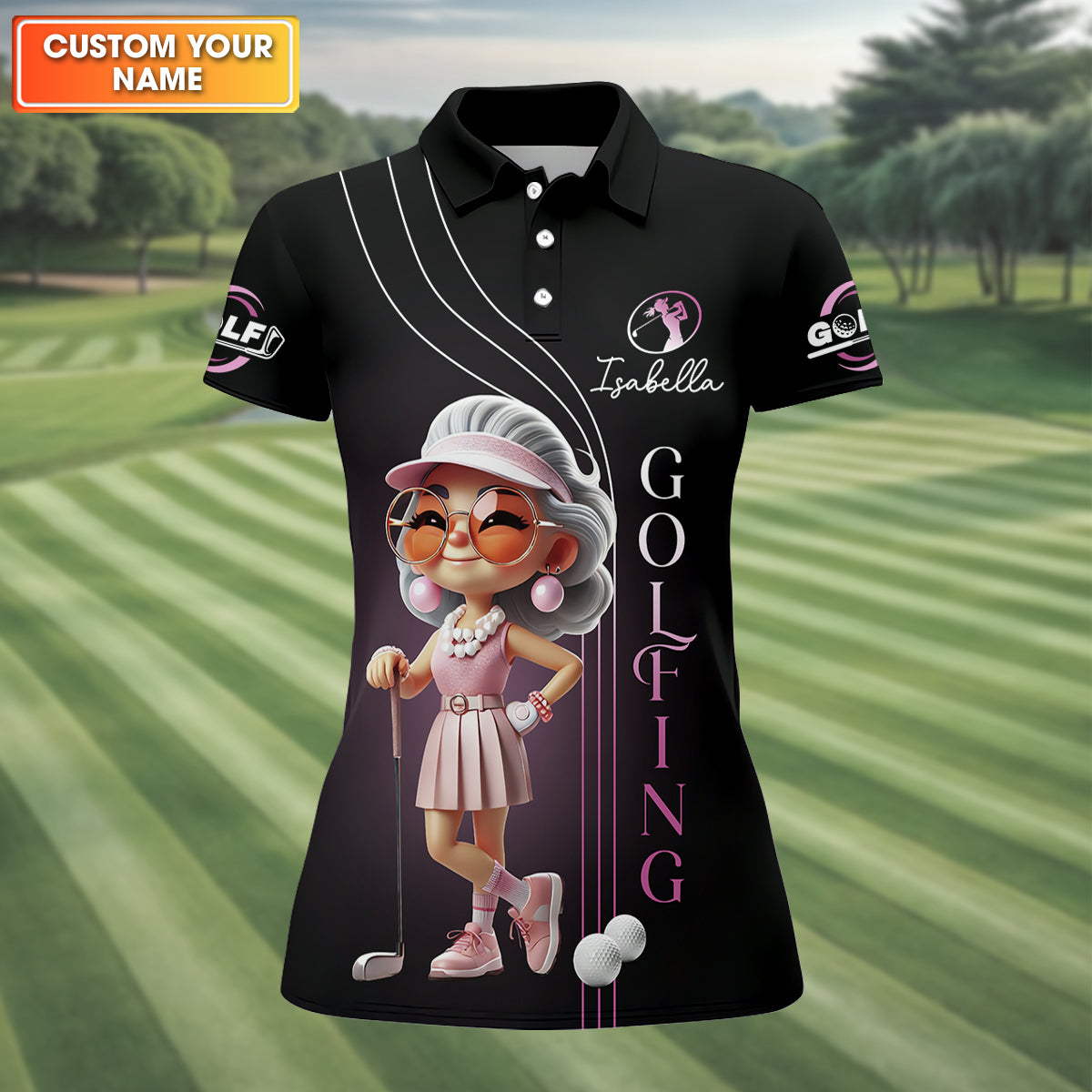 Never Underestimate A Woman Who Loves Golf Custom Womens Golf Polo Shirt, Womens Golf Gifts