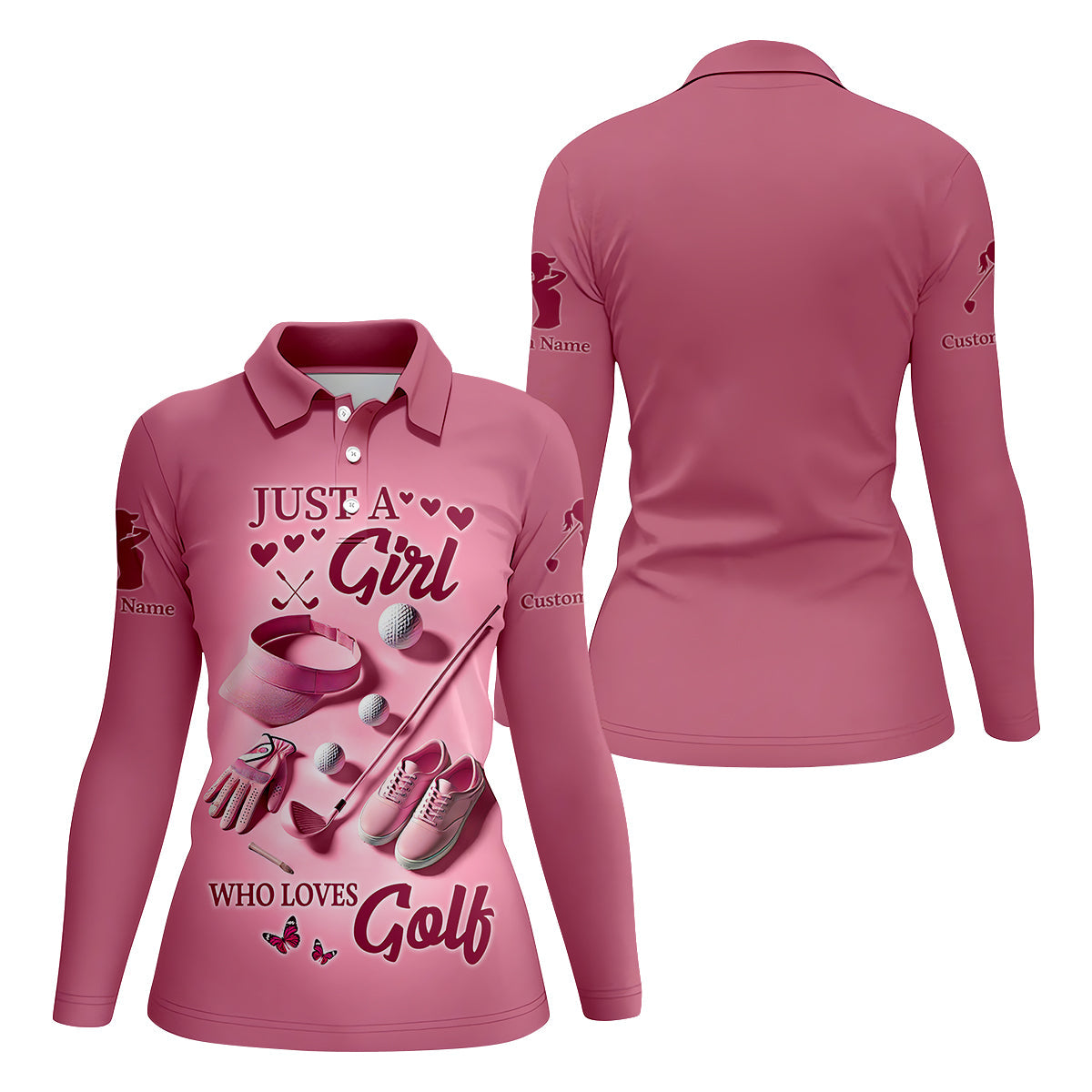 Just A Girl Who Loves Golf Womens Golf Polo Shirt, Womens Golf Gifts