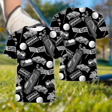 Golf Themed Retro Men's Golf Polo Shirt, Funny Golf Shirt, Golf Gifts For Dad