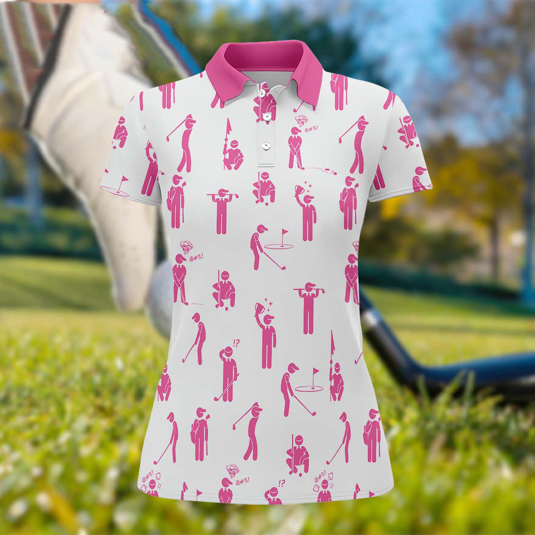 Pink Golf Polo Shirt, Golfing Apparel, Womens Golf Gifts