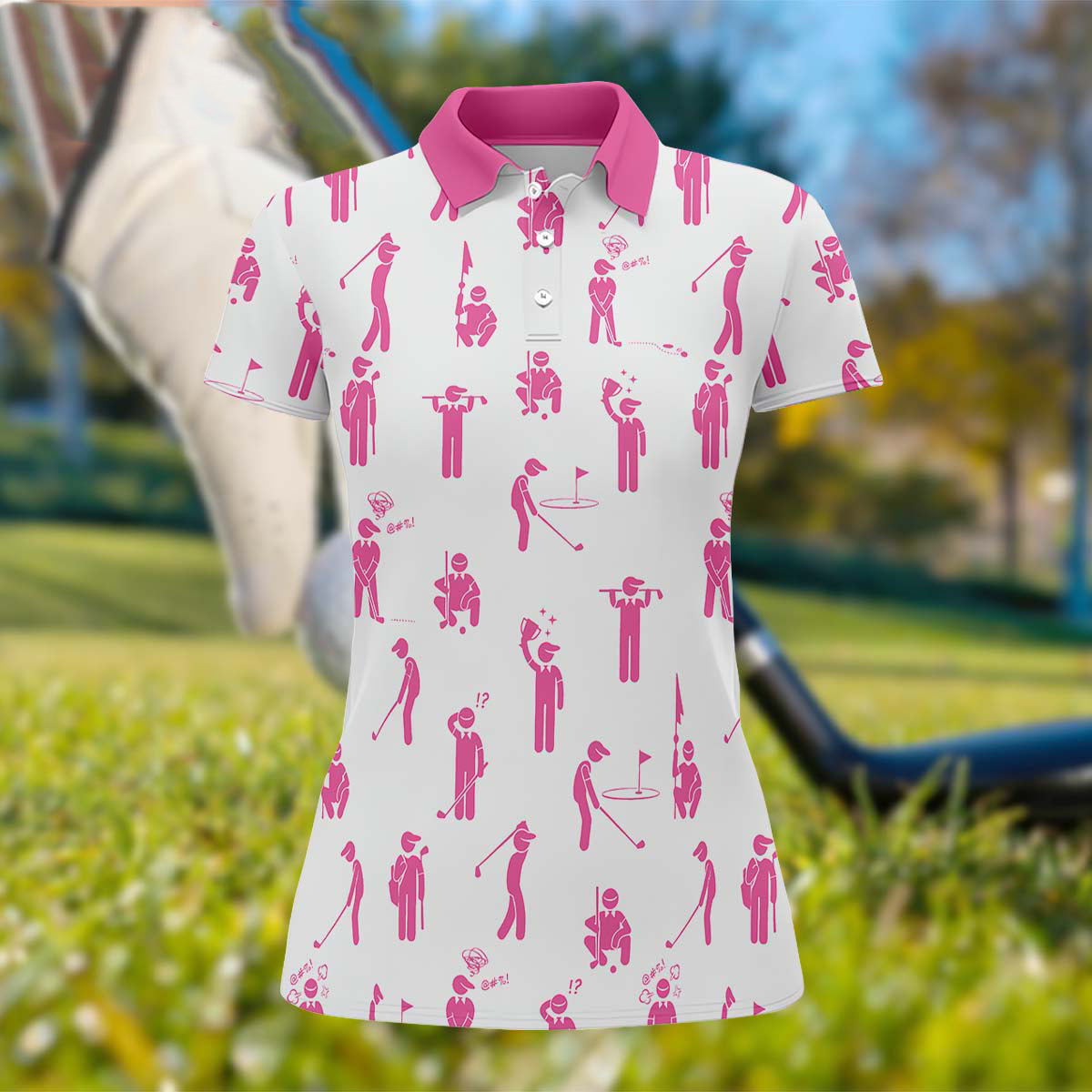 Pink Golf Polo Shirt, Golfing Apparel, Womens Golf Gifts