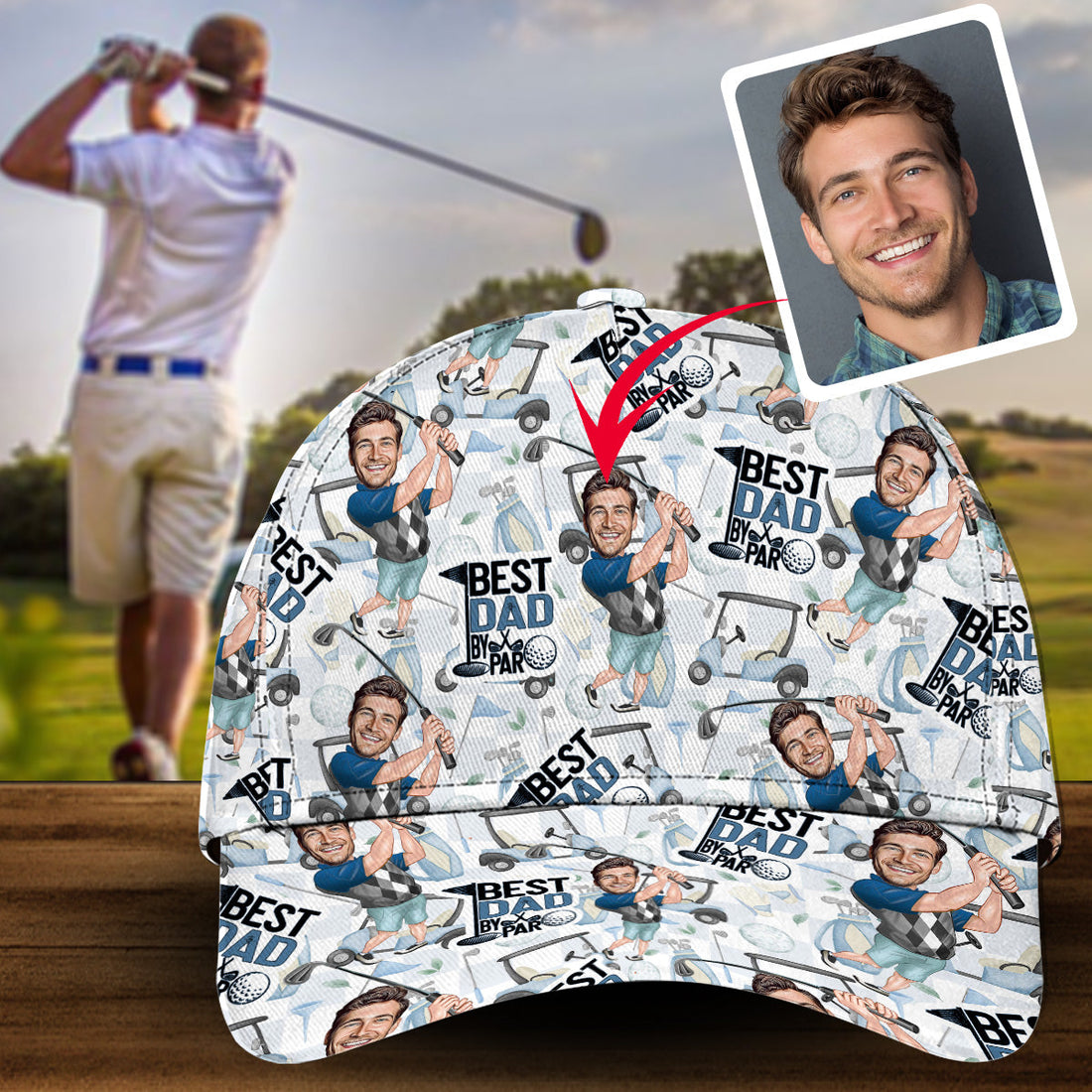 Best Dad By Par Personalized Golf Cap, Gift For Dad, Golf Gift For Men