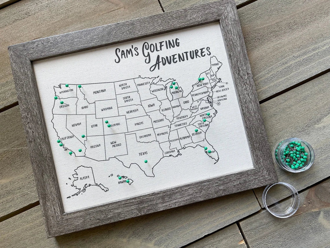 Personalize Golf Course Map Canvas, Golf Wall Art, Gift For Golfers, Golf Gift For Dad