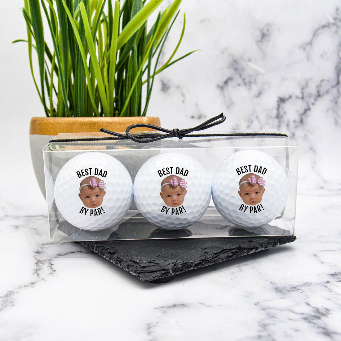 Best Dad By Par Custom Portrait Baby Face Golf Balls, Funny Golf Balls, Gift For Golfer