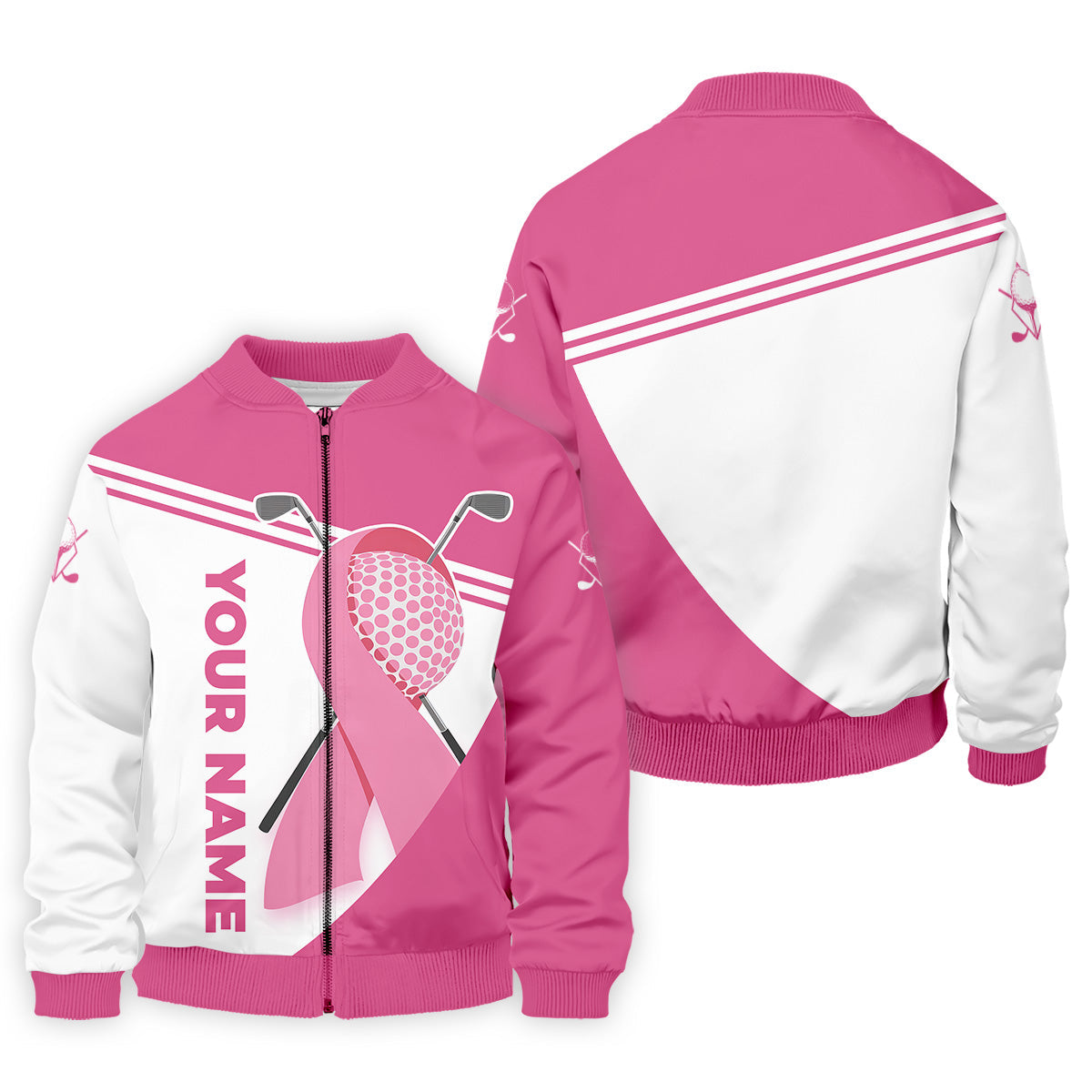 Breast Cancer Pink Men's Golf Polo Shirt, Golf Shirts For Men, Breast Cancer Awareness Shirt