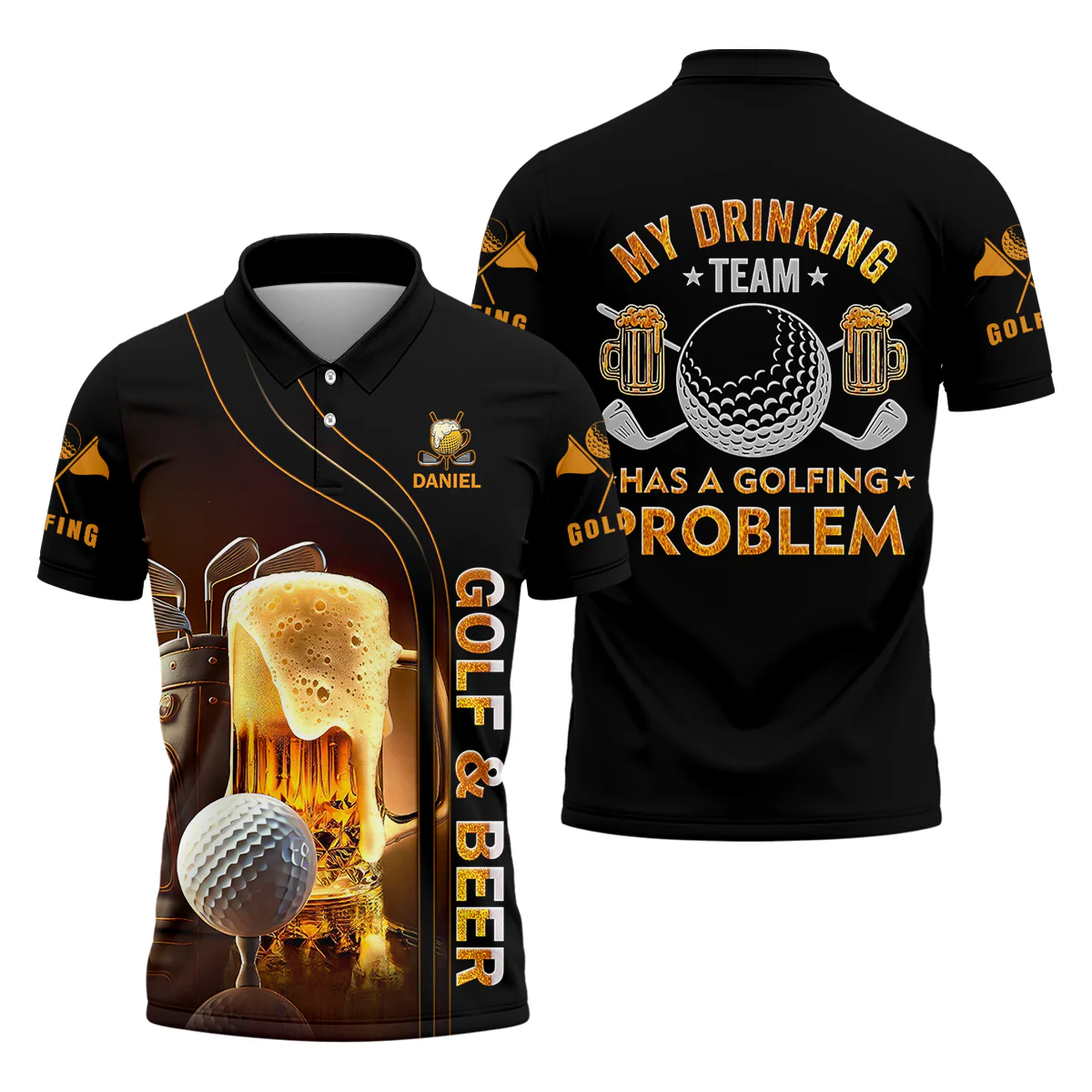 My Drinking Team Has Golfing Problem Beer Custom Men's Golf Polo Shirt, Fun Golf Shirt For Men