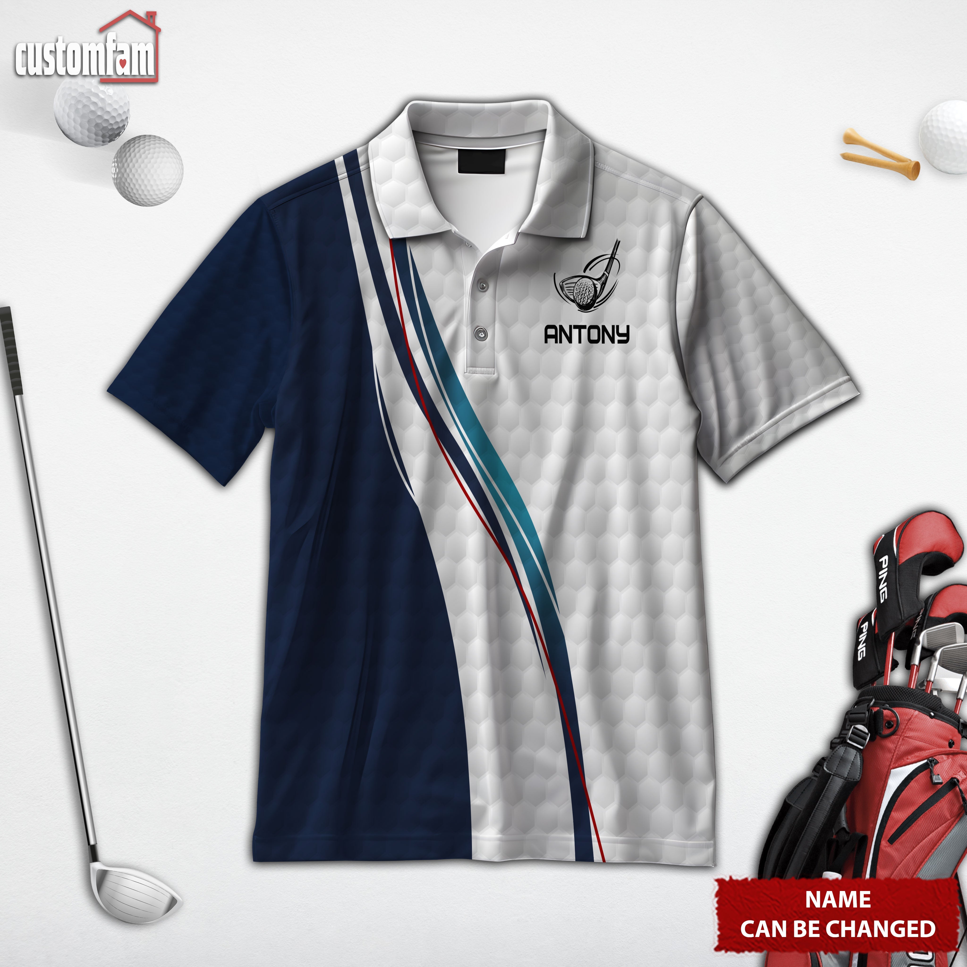 Swing Swear Look For Ball Repeat Personalized Golf Polo Shirt, Golf Shirt, Gift For Golfers
