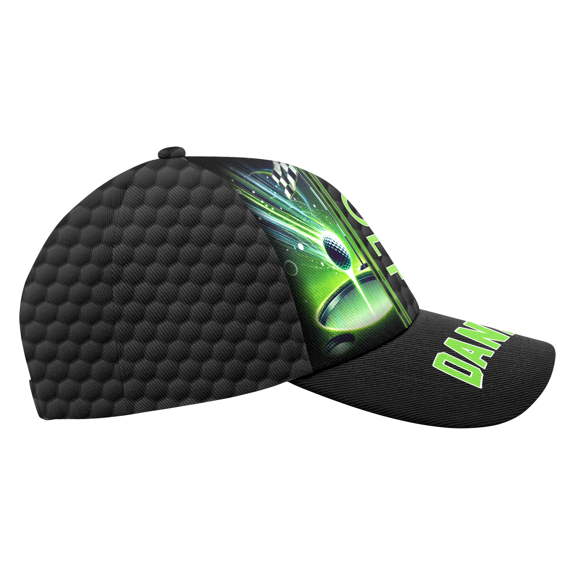 Glowing Golf Ball Personalized Golf Cap, Gift For Dad, Golf Gift For Men