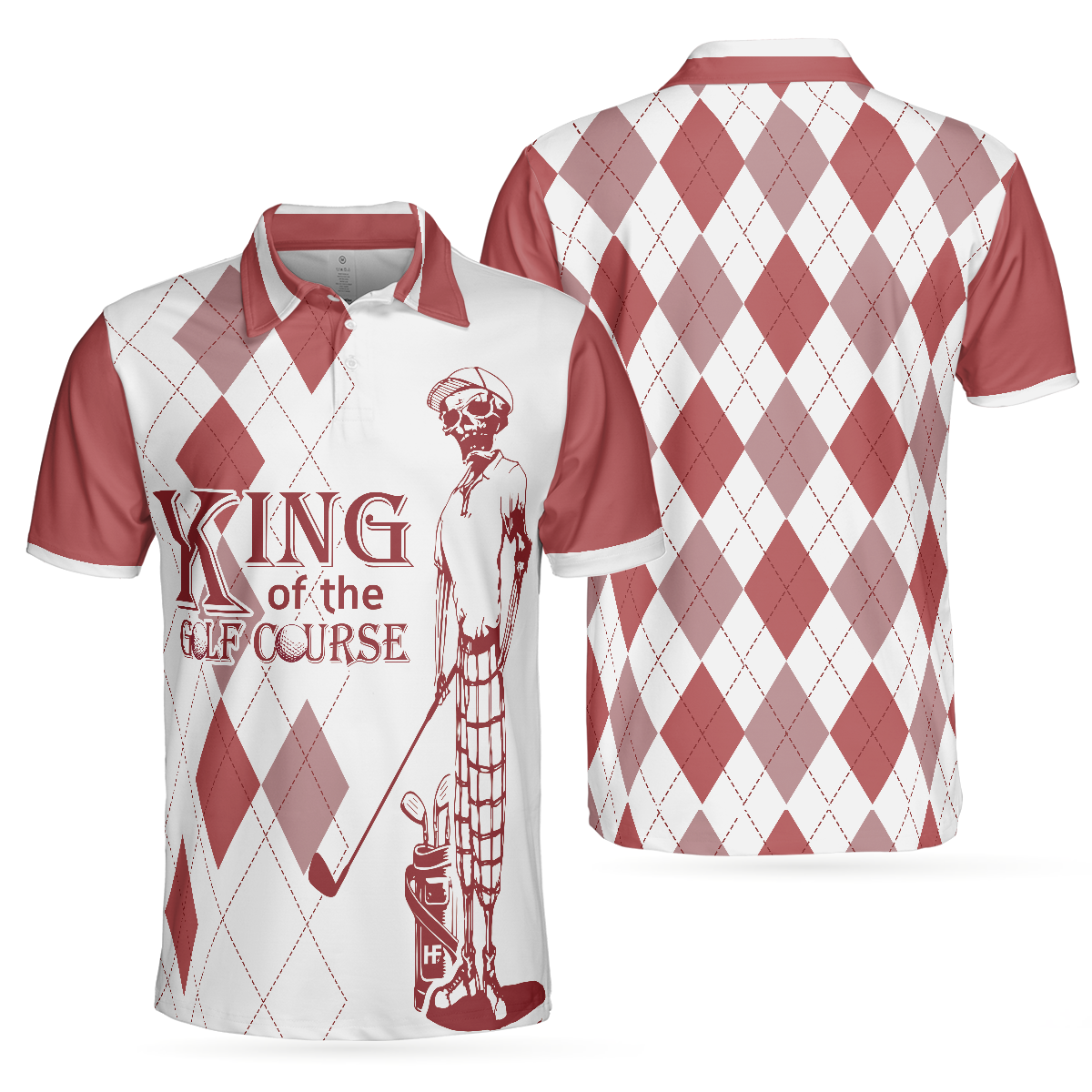 King Of The Golf Course Golf Polo Shirt, Golfing Apparel, Golf Clothing, Mens Golf Gift
