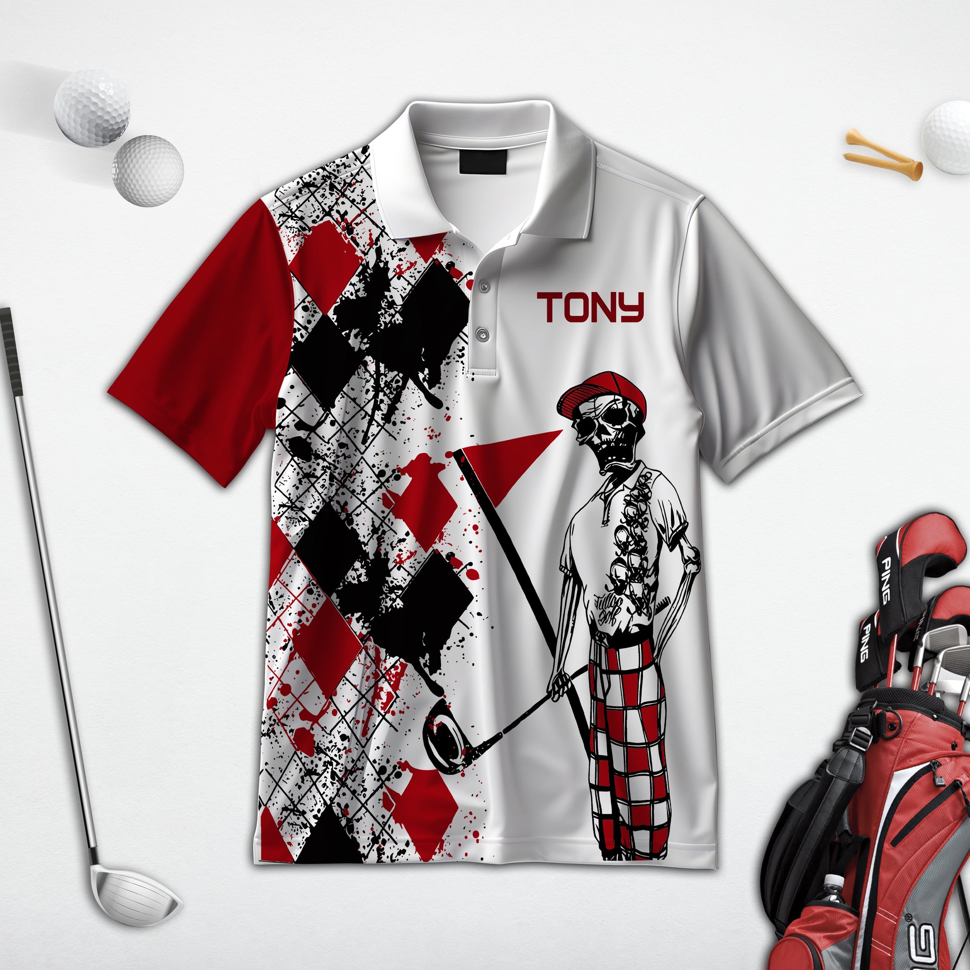 Swing Swear Drink Repeat Personalized Name 3D Golf Polo Shirt, Golf Shirt, Gift For Golfers