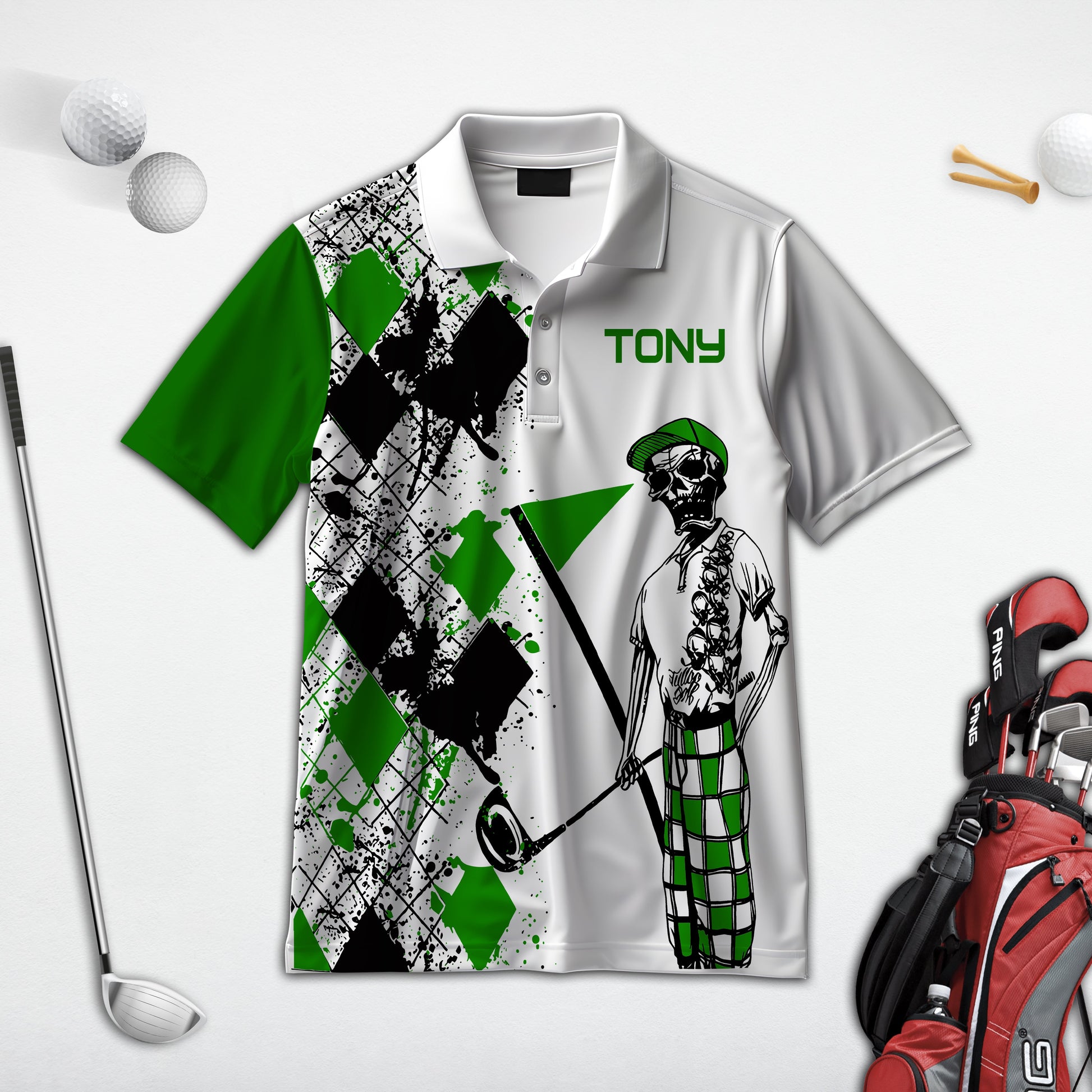 Swing Swear Drink Repeat Personalized Name 3D Golf Polo Shirt, Golf Shirt, Gift For Golfers