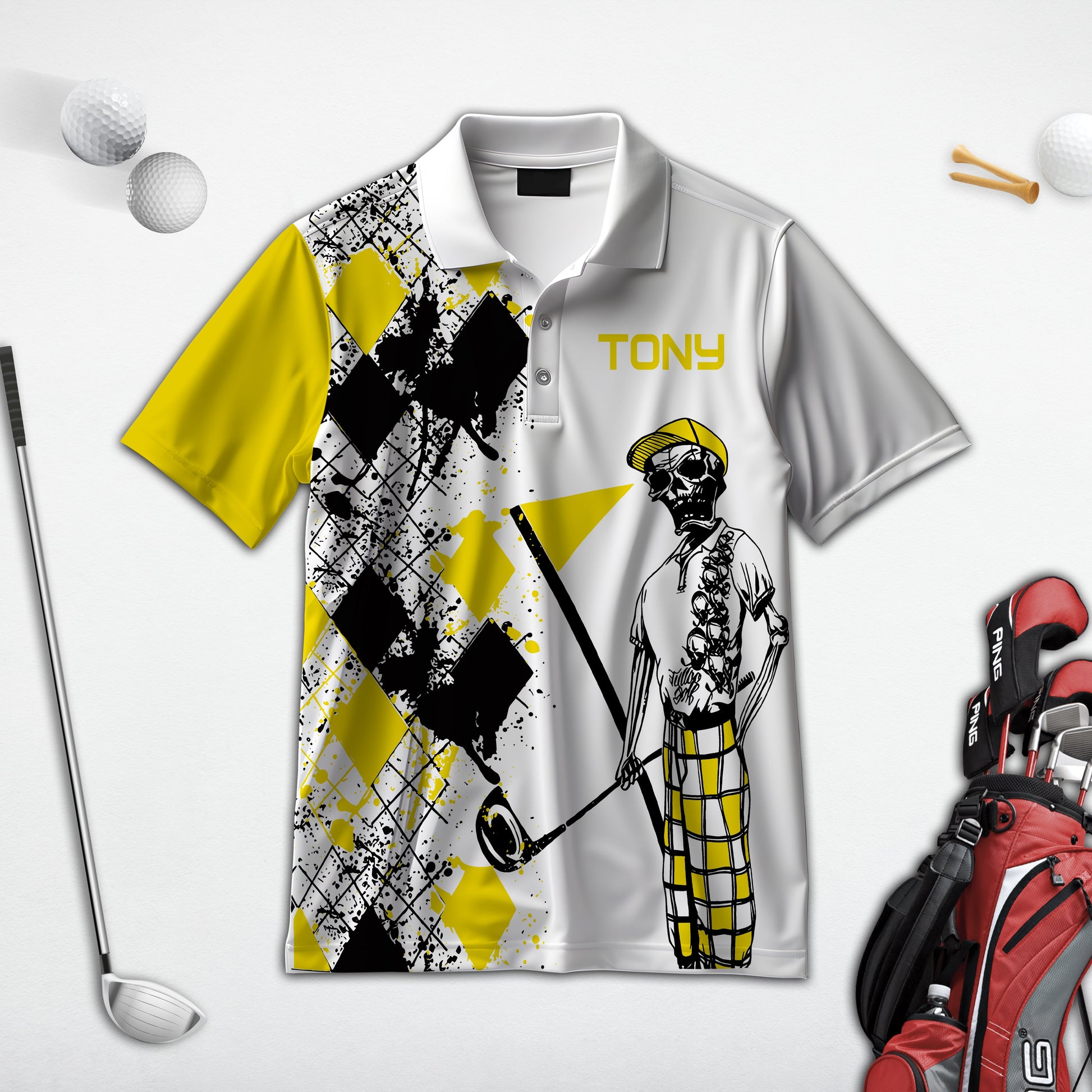 Swing Swear Drink Repeat Personalized Name 3D Golf Polo Shirt, Golf Shirt, Gift For Golfers