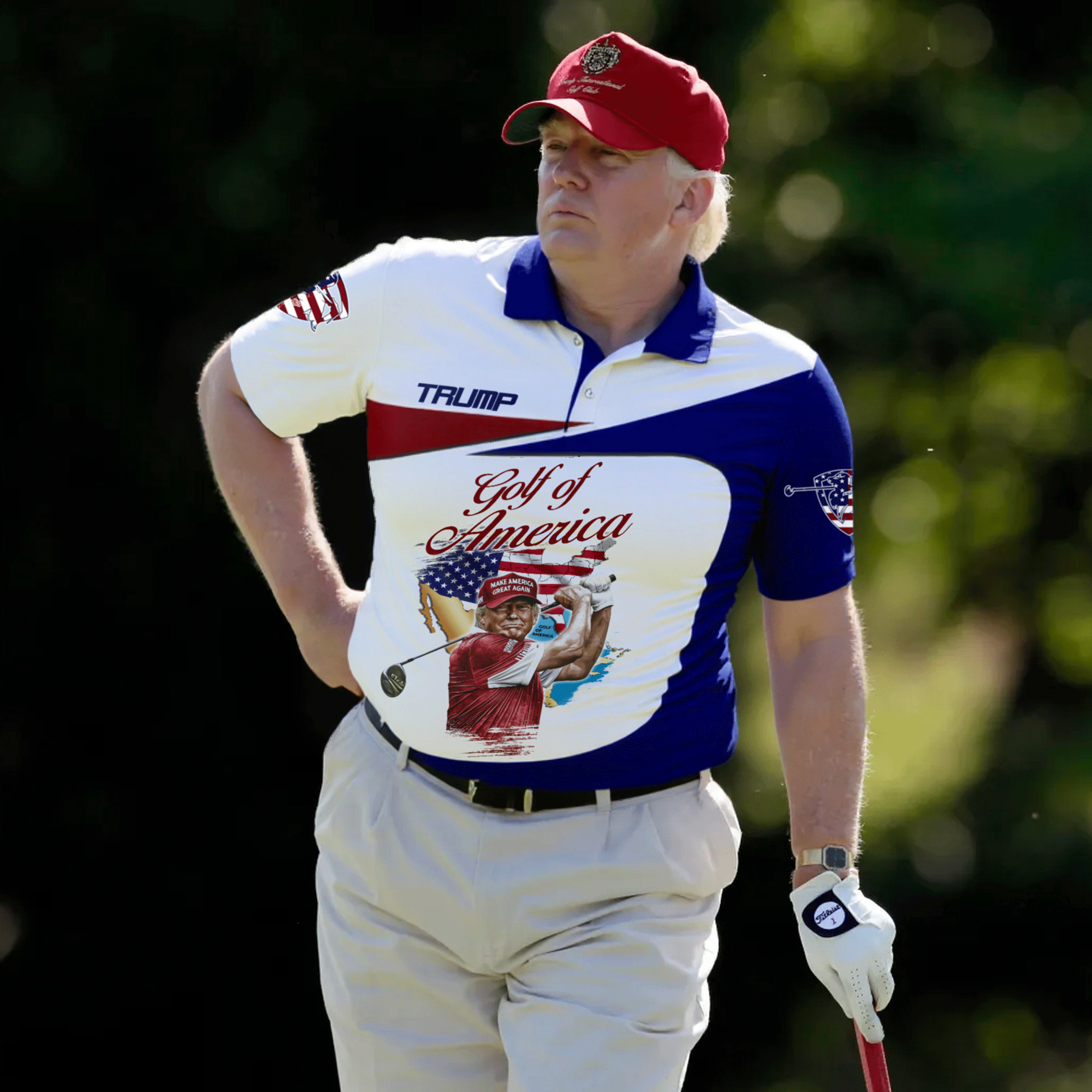 Trump Golf Of America Custom Men's Golf Polo Shirt, Golfing Apparel, Gift For Golfers